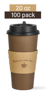 20oz brown coffee cups
