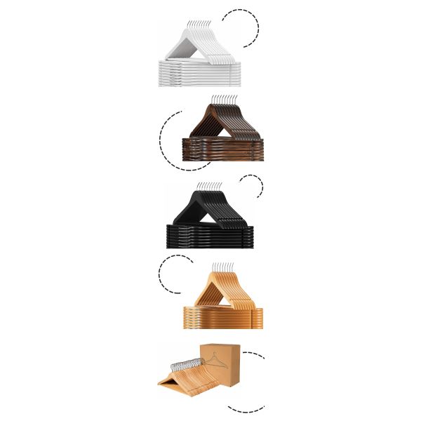 Retro Wooden Suit Hangers Four Color Optional Solid Wood Hanger