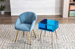 China 15.75inch Height blue Glass Mirror End Tables / Mirror Nightstand Table 10.8kgs on sale
