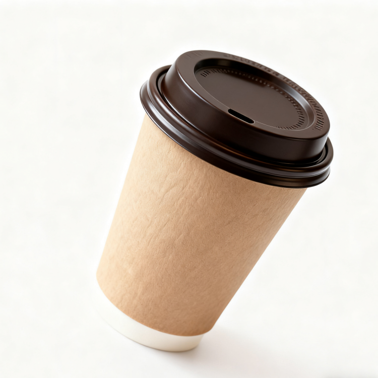 Eco-friendly custom printed logo 8oz disposable double-layer hot drink coffee paper cup with lid