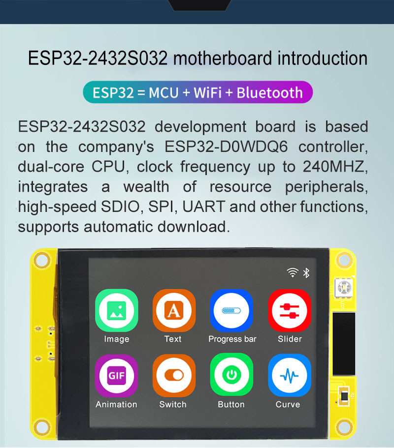 240X320 ESP32 Smart Display 3.2 Inch TFT Touchscreen Display Compact