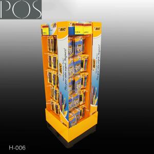 Wholesale customized stationery peg hooks cardboard display stand with 4 sides from china suppliers