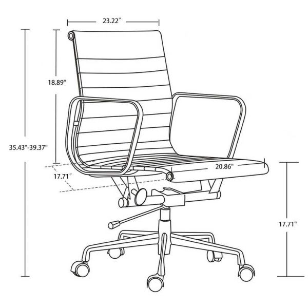 Black PU Leather W20.86" Tomile Living Room Office Chair Soft Sponge Material