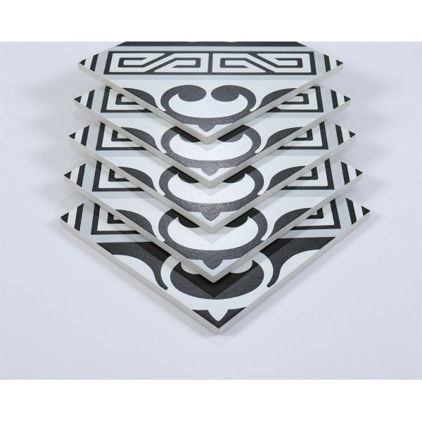 20x20cm Black Gray Ceramic Rustic Tile for Bathroom Kitchen