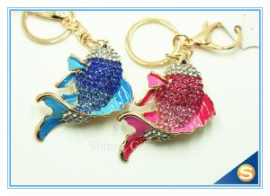 Wholesale Lovely Crystal Fish Bag Purse Key Chain Charm Pendant Key Rings For sale from china suppliers