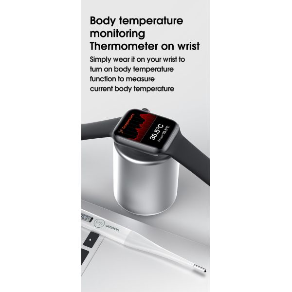 Magnetic Charger W16 1.75 Inch Iwo13 IP68 Waterproof Smart Watch