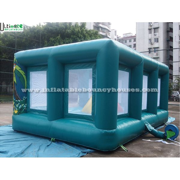 6x5 mts indoor kids jungle inflatable jumping castle with small climbing tower complying