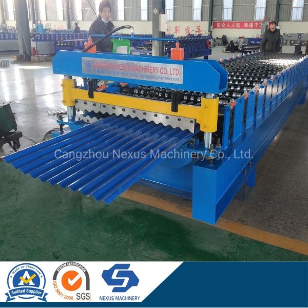Corrugated Sheet Roof Forming Machine Red Color Steel Roofing Production Line