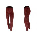 China Black And Red Check Womens Fleece Lined Leggings For Winter Working Suit for sale