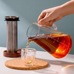 Wholesale Heat Resistant Glass Water Filter Pitcher 1100ml Hand Blown Cold Brew Coffee Maker from china suppliers