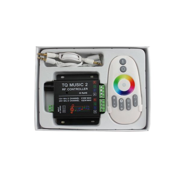 18A RGB Strip Light Music Controller , Touch RF Wireless Remote LED Controller