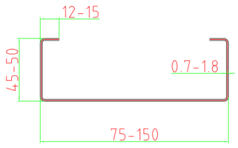 Adjust by Hand Ceiling C Channel Roll Froming Machine With Hydraulic Decoiler