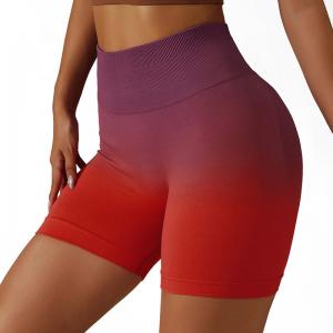 Wholesale European American OEM Gradual Color Breathable Tight High Waist Stretch Yoga Shorts from china suppliers