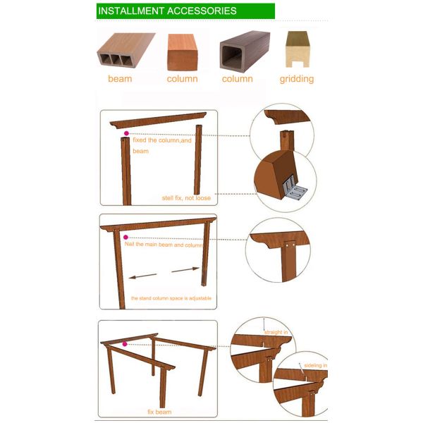 Outdoor Insect Prevention PVC Column Garden Arches and Arbors for Balcony Farm Park