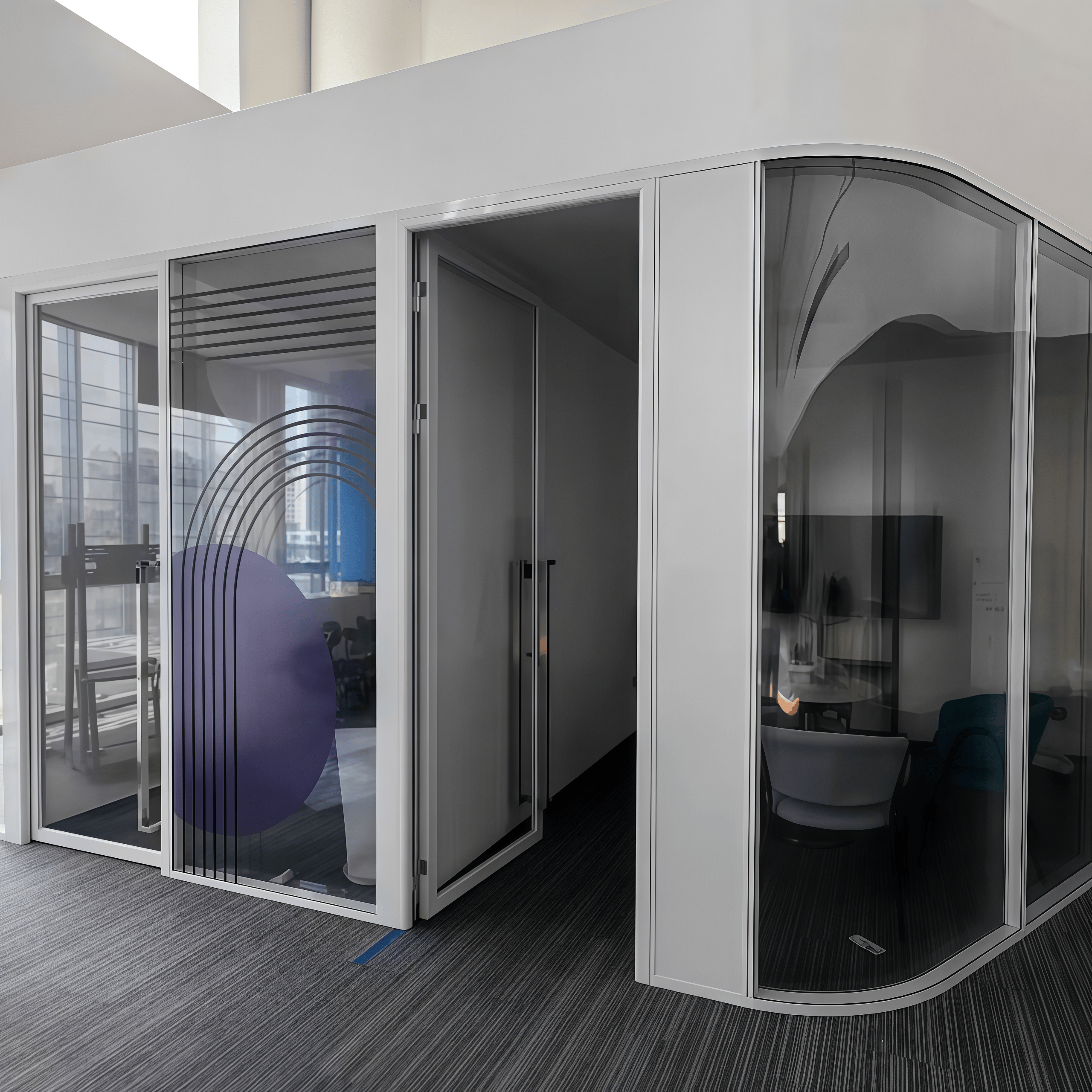 Aluminum Framed Glass Partition Wall - Customizable Office Divider