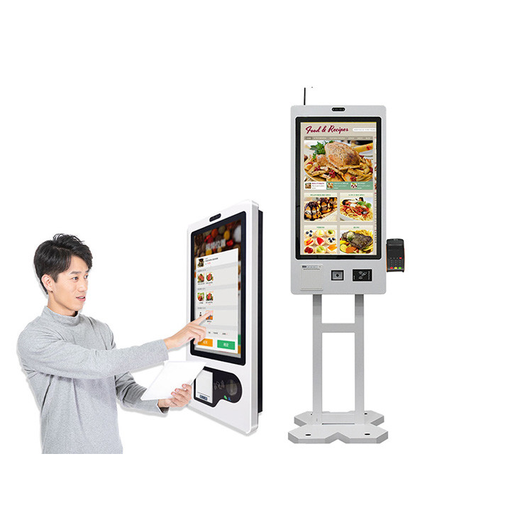 Scan Code Touch Screen Computer Kiosk Machine Restaurant Standing Touch Screen Kiosk