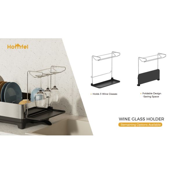 Multifunctional Kitchen Folding Dish Rack , Stainless Steel Dish Drainer and Organizer