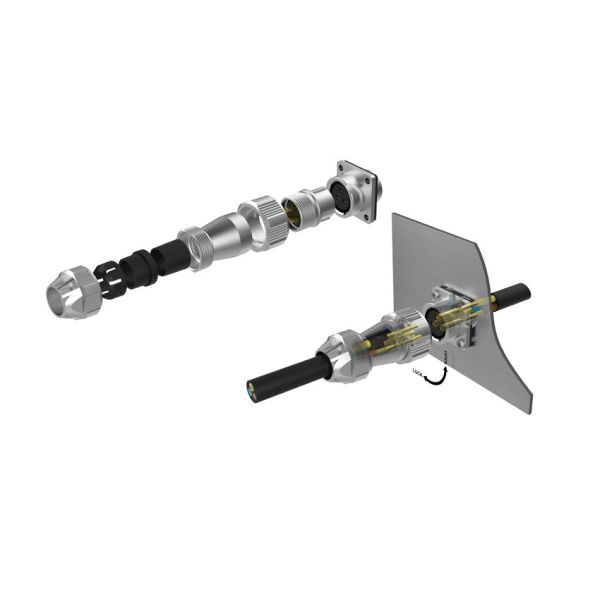 3-pin Male Plug Waterproof amp Automotive Electrical Power Cable Connectors with Dust-proof Cover