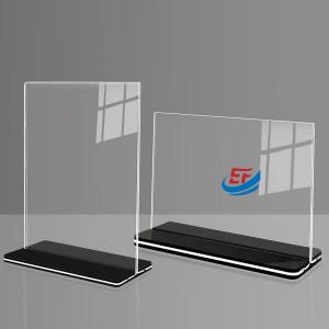 China Perspex Sign Holder A4 A5 A6 Acrylic T-Shaped Desktop Menu Display Stand on sale