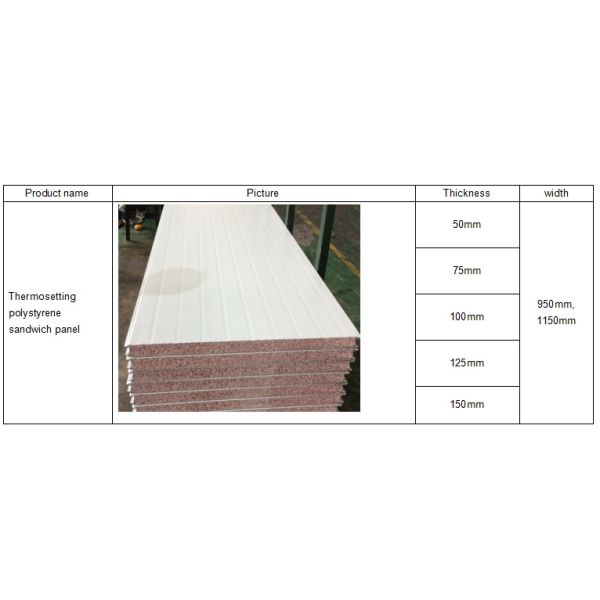 60kg 75mm aluminium steel sheet modified eps sandwich ceiling boards