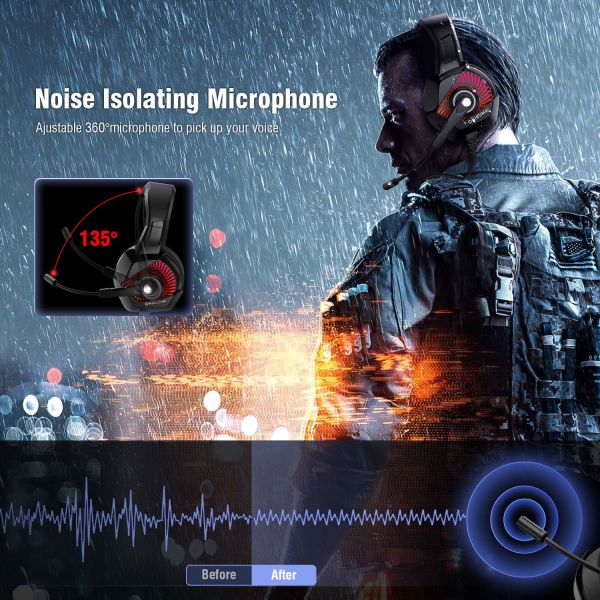 20000Hz 2.2m ONIKUMA K6 3.5 Mm Gaming Headset With Mic