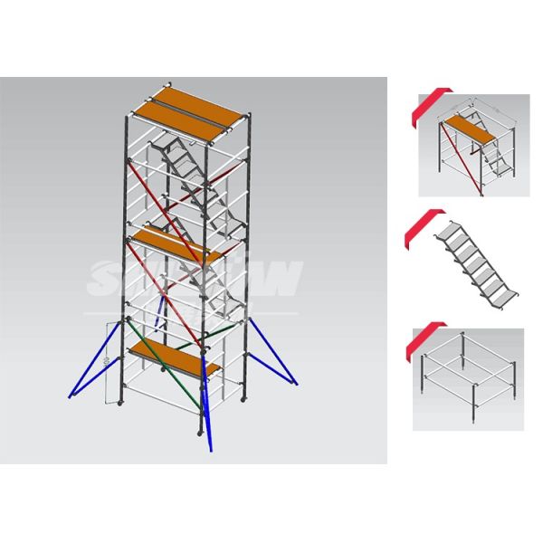 Easy Install Mobile Aluminum Scaffolding Tower 3m 12m Height