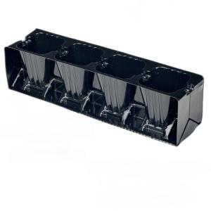 Wholesale 4 seedling trays in a group Clamshell foldable plant/flower horticultural black plastic PET germination container from china suppliers