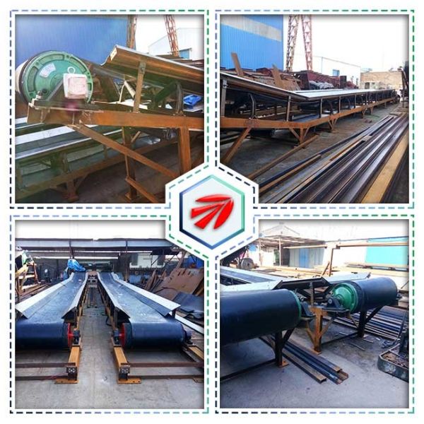 Troughed Rubber Inclined Belt Conveyor Machine Flat Model 800mm Width