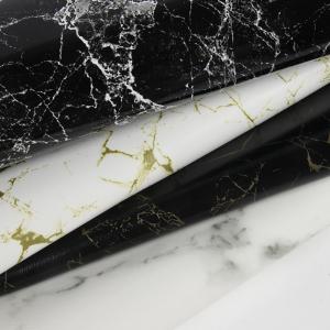 China 0.7mm Waterproof PU Synthetic Leather Faux Matte Marble Pattern on sale
