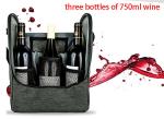 Factory supply Ice insulated nylon wine bottle cooler bag for three wines