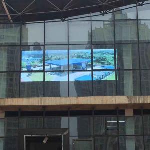 Front Back Maintenance Transparent LED Display IP65 P50 Video Glass Led Display 2R2G2B
