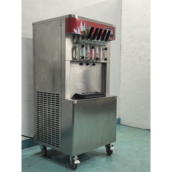 High Capacity Soft Serve Icecream Machine 5 Flavors Automatic Ice Cream Maker for Business Material Cylinder Capacity 7LX3 1.8LX3
