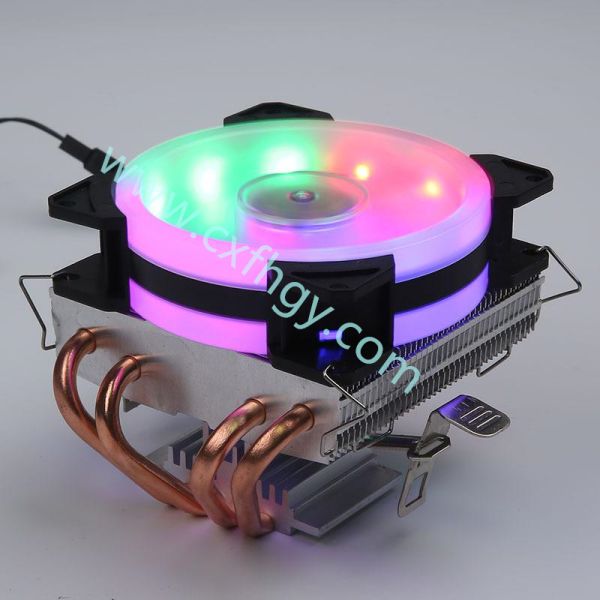 Cxfhgy PWM Silent CPU Cooler LGA/2011/115X/775/AMD 3Pin PC CPU Cooling Radiator 4 Copper Tubes Fans CPU Cooler LED CPU