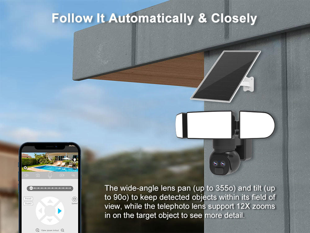 Siren Alarm PIR Motion Detection Camera With Cloud Storage And Memory Card Black
