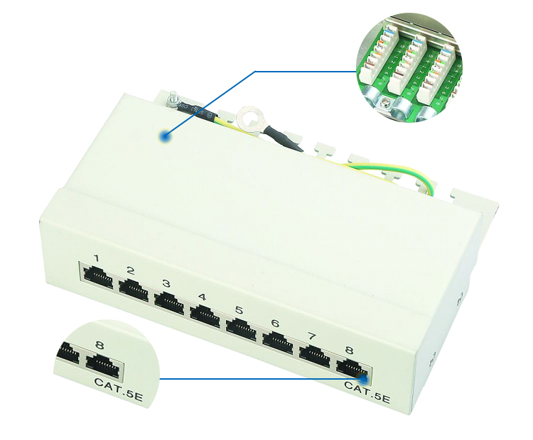 Cat6 24 Port Network Patch Panel RJ45 Ethernet Network Rackmount