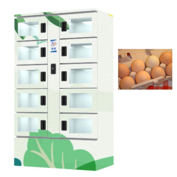 Quality OEM Refrigerated Cooling Locker Style Egg Vending Machine With Touch Screen for sale