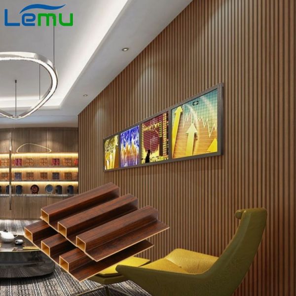 Nano PVC Wood Effect Indoor Fluted Wall Panel for Moisture-Proof Interior Decoration