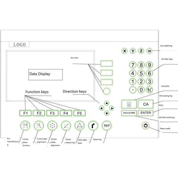LCD Display Digital Readout Systems Multiple Languages Grind / Lathe Dro Systems