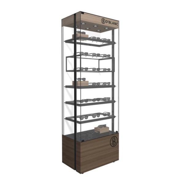 Quality Multi Functional Eyeglass Display Case / Wall Mounted Sunglass Rack For High End Optical Shop for sale