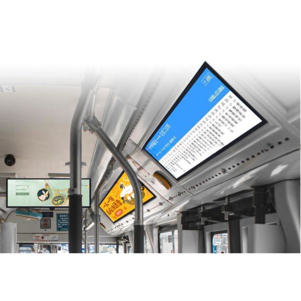 Vehicle Ultra Wide 36.6'' 37'' 28'' Bus LCD Advertising Player Wired LAN WIFI 4G