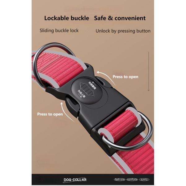 Anti-breakaway dog collar Reflective anti-lost dog collar Adjustable medium and large dog pet collar