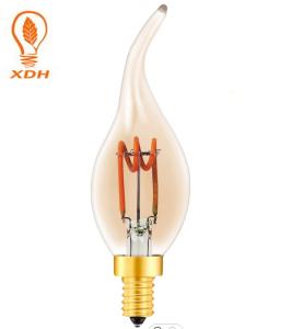 China 230V Spiral LED Filament Bulb 3W E14 E12 Vintage Edison Bulb Aluminum Holder on sale