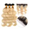 Buy cheap 10A Grade 100% Peruvian Ombre Human Hair Extensions 1B / 613 Blonde Color from wholesalers