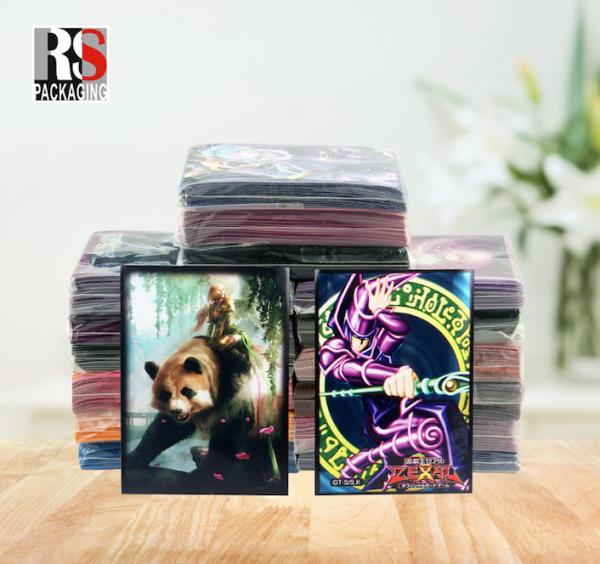 Quality Custom Game Card Sleeves Surface Pattern Printing Customized Logo Multiple Color Options for sale