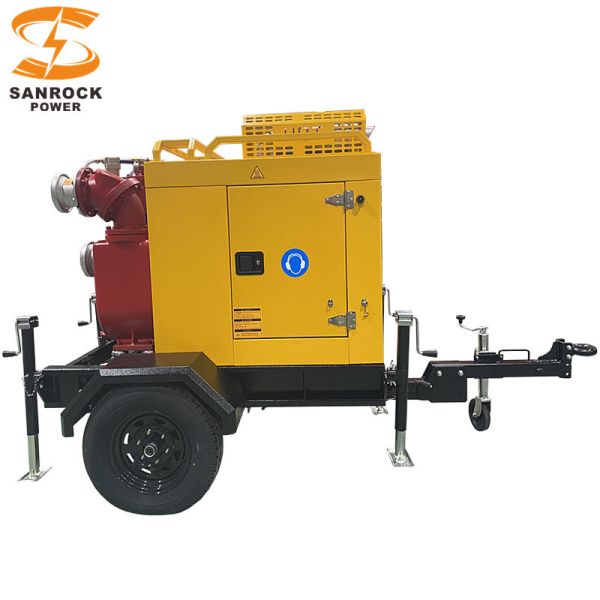 80-120L Mobile Diesel Powered Irrigation Pump Flood Control Trailer Water Pressure Pump