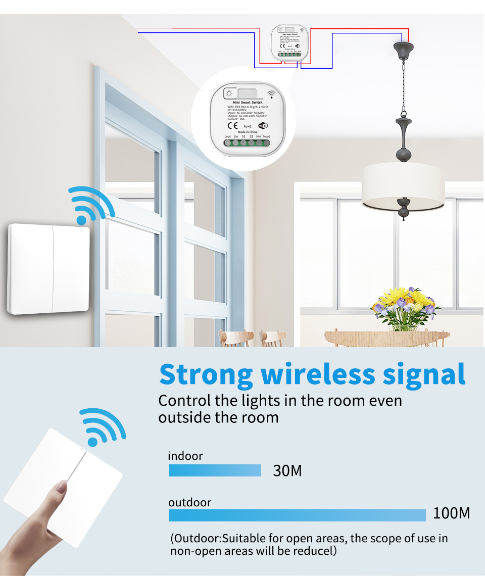 Wireless Tuya Smart Switch Set WiFi Remote Controller Timer