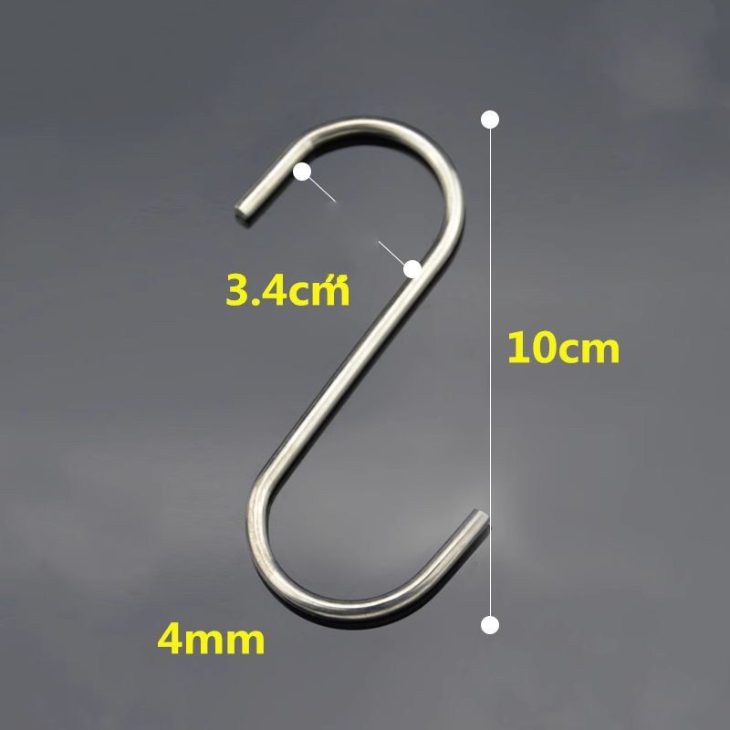 Metric Blue Anodized S Shaped Metal Hooks for Kitchen Cabinet Display m1.6 m2 m2.5 m3 m4 m5 m6 m8 m10 m12 m14 m16 m20