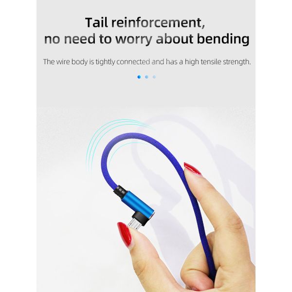 L Shape RoHs Right Angle Charging Cable Android USB Charging Cable
