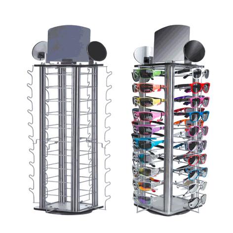 Quality 40pc Open Metal Wire Sunglasses Display Rack , Portable Optical Display Stands for sale