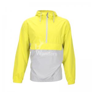 Wholesale Mens Lightweight Waterproof Jacket 1/4 Zip Packable Hooded Rain Jacket from china suppliers